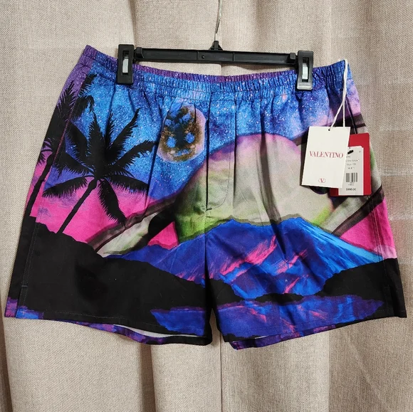 NWT Valentino Water‎ Sky Men's Shorts 52 XL - Picture 4 of 7
